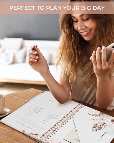 Beautiful Boho Wedding Planner Book and Organizer - Enhance Excitement and Makes Your Countdown Planning Easy - Unique Engagement Gift for Newly Engaged Couples, Future Brides and Grooms,9 X 11 inches