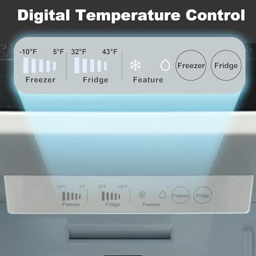 Iceblue 20.7 Cu.Ft. Side-by-side Refrigerators, 36" Full Size Refrigerator, Zoning Temperature Control Beverage Refrigerator with Freezer, Frost Free Beverage Fridge - Black Stainless Steel