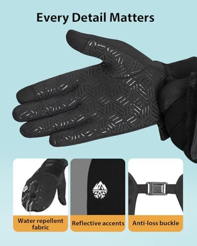 RIGWARL Winter Running Gloves Men Women Cold Weather, Touchscreen Convertible Mittens Warm Thermal Gloves with Watch Window