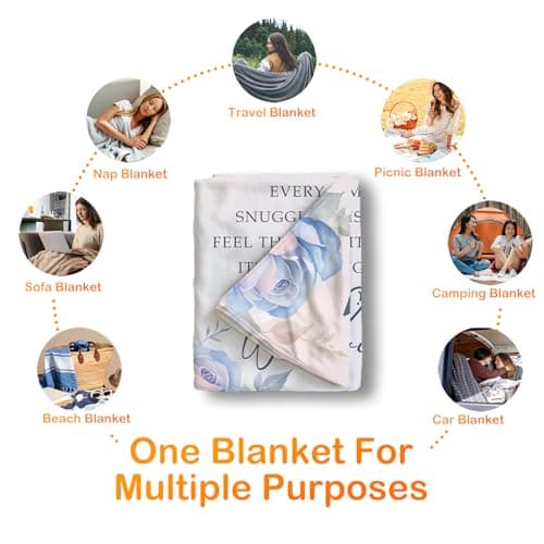 Floral Yiayia Grandma Blanket, Grandma Gifts from Grandkids for Birthday Christmas, Yiayia We Love You Throw Blankets for Sofa Couch Bedroom Living Room Home Decor, 50x60 Inches B0FPNT6XD9