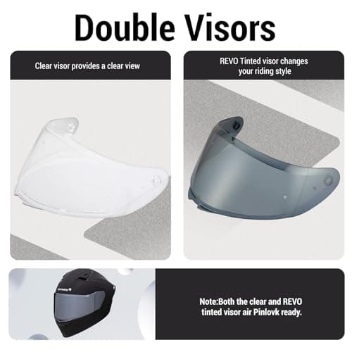 SR6 Full Face Motorcycle Helmet, Equipped with Clear & Multicolour Visors DOT Approved Street Racing Helmet