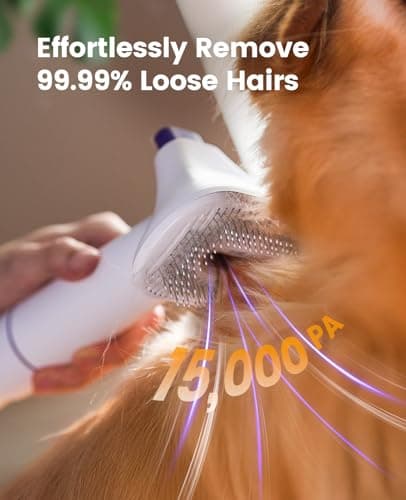 oneisall Dog Grooming Vacuum Kits: 15000Pa Shedding Brush with Grooming Tools, 3 Suction Low Noise, Pet Grooming Vacuum for Thick and Undercoat, 1.5L Dust Cup Dog Hair Vacuum, Home Cleaning, LM5