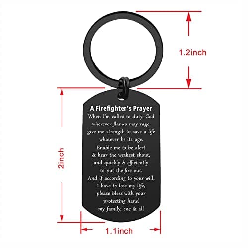 ENGZHI Firefighter Gifts for Men Fire Man Prayer Keychain- God Give Me Strength To Save A Life - Fire Fighter Gift Men