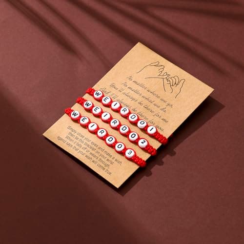 ANZWTLOYY Weirdo BFF Friendship Bracelets for 3 Handmade CHISMOSA Matching String Bracelets for Best Friends Couples Women Men