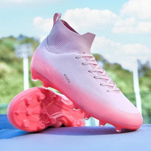 TOPSFEBA Soccer Cleats for Mens Womens Indoor Soccer Shoes Unisex Baseball Turf Shoes Youth Rugby Shoes Adult AG FG TF Football Boots Wide Training Sneaker