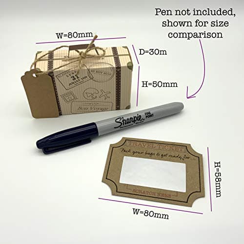 Surprise Mini Suitcase & Mini Travel Ticket Scratch & Reveal Card Gift. Perfect for Valentines, Vacations, Birthday, Family Trips Away! B0C55W9RHB