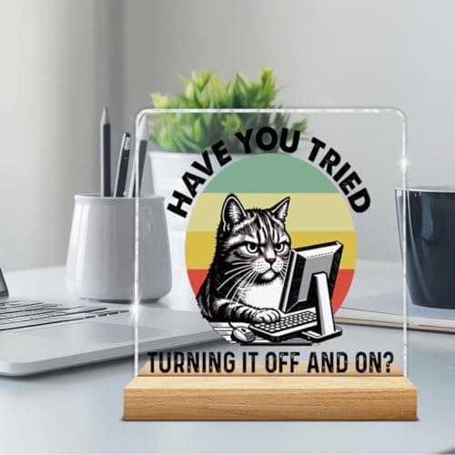 Funny Tech Guys Office Decor, Humorous Gifts for IT Team Technical Tech Guys Engineers Programmer, Technician Gifts Engineer Gift Acrylic Plaque Sign Office Desk Decor B0FRS4VC62