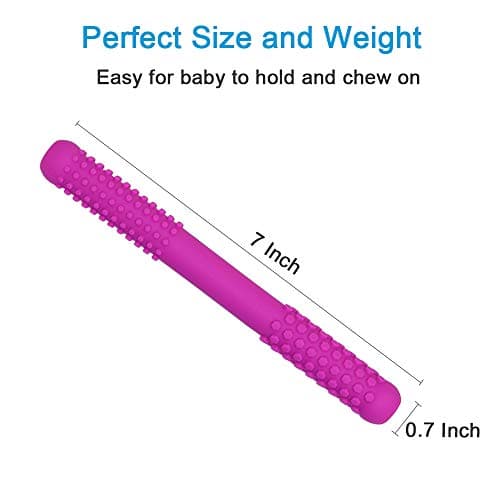Hollow Teething Tubes Toys for Babies Girls Boys, 6 Pack Silicone Baby Teether Toy Tube for Infants with Nursing Biting Chewing, Chew Straws for Toddlers 6-12 Months (Style A)