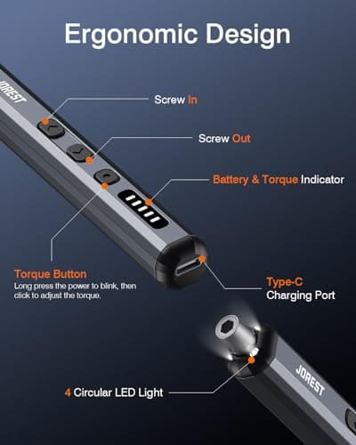 JOREST Mini Electric Screwdriver, Precision Set with 38-in-1 Magnetic Bits, Repair Tool Kit for iPhones, Laptop, Drone, Game Console, Camera, Toys; Stocking Stuffers for Men;Birthday Gift for Father