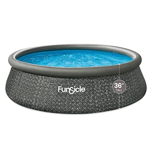 Funsicle Quickset 12ft x 36in Round Inflatable Above Ground Swimming Pool with Filter Pump – Easy Setup with Top Ring Design