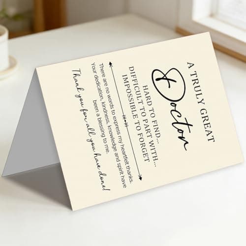 Doctor Thank You Card, Doctor Appreciation Card, Thank You Gift for Doctor with Kraft Envelope and Gold Seal Sticker B0GKYR628V