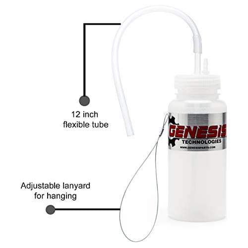 Genesis Universal 1 Person Brake Bleeder Bottle with a Stainless Steel Cable Mount and 12 Inch Fluid Tube