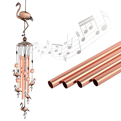 JOBOSI Flamingo Wind Chimes, Gifts for Mom Women Grandma Friends Mother, Flamingo Room Garden Decor Patio Decorations, with S Hook Flamingo Gifts B0968DSJW7
