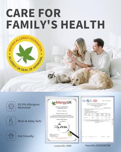 Jimmy Mattress Vacuum Cleaner, Anti-allergen Bed Vacuum Cleaner with UV-C Light & High Heating Tech, 14Kpa Suction 480W Powerful Handheld Vacuums for Dust & Pet Hair(JV35, Corded)