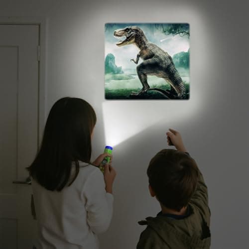 Pup Go Dinosaur Toys for Kids 3-7, Dinosaur Flashlight Focusable Projector Light with 24 Realistic Dino Images, Kids Night Light, Best Gift Cool Dinosaurs Toys for 3 4 5 6 7 Year Old Boys Girls