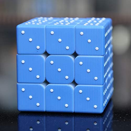 Speed Cube 3x3x3 3D Relief Effect Braille Magic Cube Puzzle,IQ Games Puzzles Special for Blind, 5.6cm