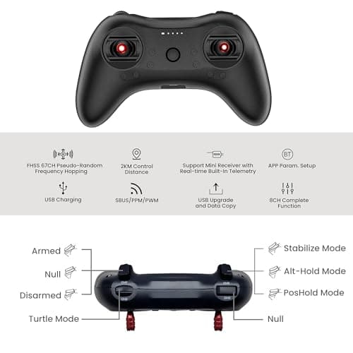FPV Racing Drone for Beginners, F108 2.5 Inch FPV Drone Kit with Optical Flow Positioning, Equipped with T8S 8 Channel 2.4GHz RC Pocket Sized Portable Transmitter,Easy to Fly RTF FPV Drone