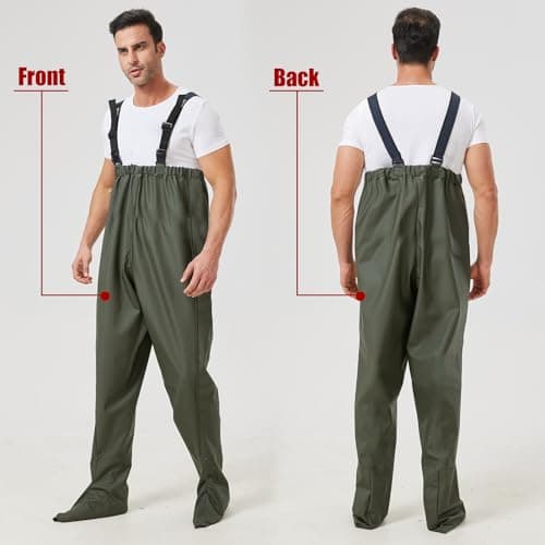 Pfeibk Men's Fishing Waders, Lightweight Breathable Chest Waders for Men, Waterproof Fly Fishing Waders