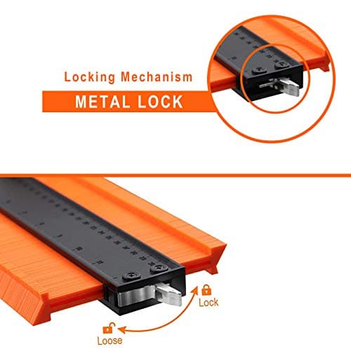 Contour Gauge (12 Inch) with Lock Profile Tool, Christmas Gifts for Men Dad Husband Him Super Contour Duplicator Men Gifts Woodworking Tools Carpenter Tools Construction Outline Angle Measuring Tool
