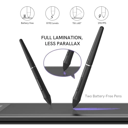 VEIKK VK1200 V2 Drawing Tablet with Screen,11.6-inch Full-Laminated Graphic Drawing Monitor,2 Battery-Free Pens with Tilt Function,6 Customizable Keys,Anti-Glare Glass(Must be Connected to PC to Work)