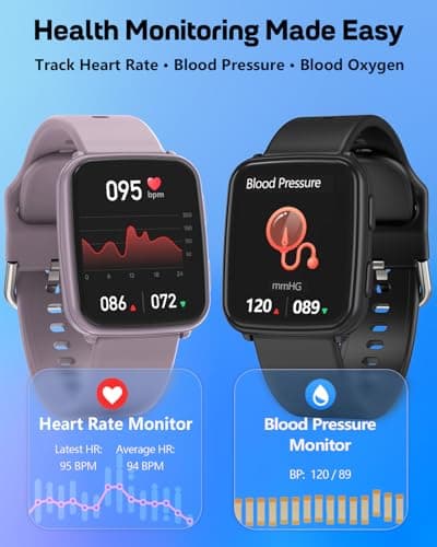 MorePro Fitness Tracker with 24/7 Heart Rate & Blood Pressure Monitor, Blood Oxygen & Sleep Tracker, Smart Watch with Step Calorie Counter, IP68 Waterproof Activity Tracker for Women Men Android iOS