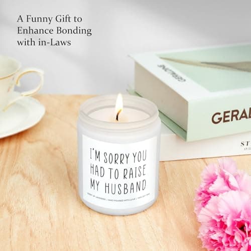 Gifts for Mother in Law, Funny Mom Dad Candles, Mother's Day Father's Day Gift for Parents in-Laws, 9OZ Lavender Soy Scented Candles for Women, Unique Christmas Birthday Gifts Valentines Day