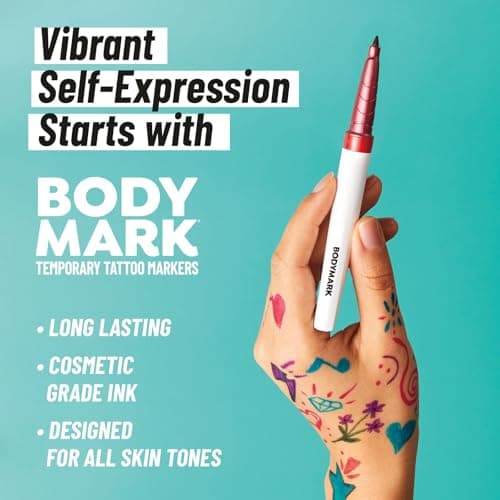BIC BodyMark Temporary Tattoo Marker with Cosmetic Quality and Skin Safety, 8-Count in Assorted Colors