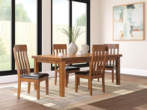 Signature Design by Ashley Ralene Rake Back 19" Dining Room Chair 2 Count, Medium Brown