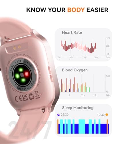 Smart Watches for Women Men, Fitness Tracker Watch with 110 Sports Modes, Step Counter/Sleep Monitor/Pedometer, IP68 Waterproof, Bluetooth Call & Music Control Smartwatch for iPhone/Android