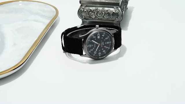 Lancardo Simplicity Analog Quartz Watch with Woven Nylon Band Luminous Hand Military Time 24H (Black) for Men