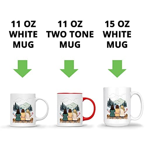 Gossby Gossby Personalized Best Friend Coffee Mug - Custom Gift for Female Best Friend with Design, Name - Christmas, Birthday, Friendship Besties Gift for Women - You're My People - 3 BFFs