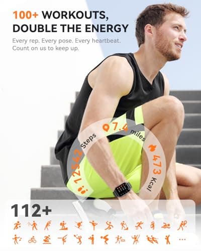 Smart Watches for Men Women(Answer/Make Call), 1.85 inch HD Fitness Tracker Watch with Activity Counter/ Sleep Monitor/ 110+ Sports Modes, IP68 Waterproof Smart Watch for Android iPhone iOS Compatible