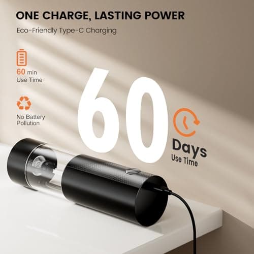 Electric Salt and Pepper Grinder Set - Rechargeable Automatic Salt and Pepper Shakers, Kitchen Appliances with External Adjustable Coarseness, Larger Hopper for Cooking, Home Gifts(2 Pack,Black/White) B0FJQ6SLKC