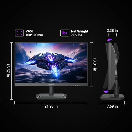 INNOCN 24.5" Monitor 1440P 240Hz QHD 2K PC Desktop Gaming Screen Fast IPS HDMI 2.1 Display, DisplayPort, Built-in Speaker, 25G2S