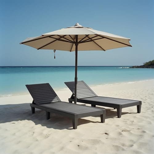 Nestl Patio Chairs - Black Chaise Lounge Chair Outdoor, 5-Position Adjustable Sun Tanning Chair, Waterproof Pool Lounge Chairs Set of 2, Reclining Lawn Chair, Lightweight Outdoor Lounge Chairs