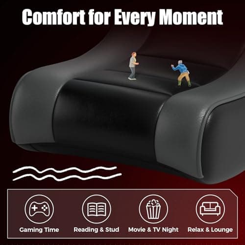 GTPLAYER Floor Rocker Gaming Chair – Adjustable Angle Limiter, Ultra Lightweight Ergonomic Floor Rocking Game Seat for Gaming and Lounging, Black