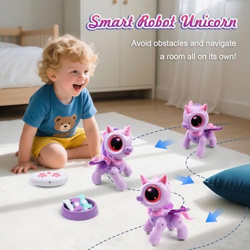 BIRANCO. Unicorn Robot Toys for Girls Age 3-5, Remote Control Electronic Pet, Gesture Sensing, STEM Play, Surprise Interactive Toy for Toddler Gifts and Kids Age 4 5 6+ Years Old B0F1SVTK89
