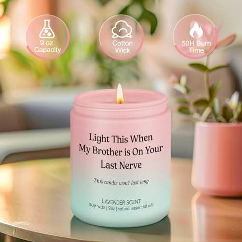 LEADO Scented Candle - Sister in Law Gifts - Funny Bridal Shower, Wedding, Christmas, Birthday Gifts for Sister in Law, Brother, Brothers Girlfriend, Bride - Happy Birthday Present Ideas for SIL
