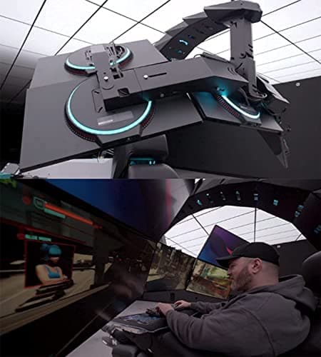Gaming Chair Comfortable Luxury Gaming Chair Ergonomic Computer Cockpit Chair Comfortable Racing Simulator Game Chair with Hanging 3 Screens C