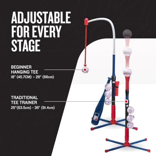 Franklin Sports Grow-with-Me Kids Baseball Batting Tee + Stand Set for Youth + Toddlers - Youth Baseball, Softball + Teeball Hitting Tee Set for Boys + Girls B07HJSHT8P