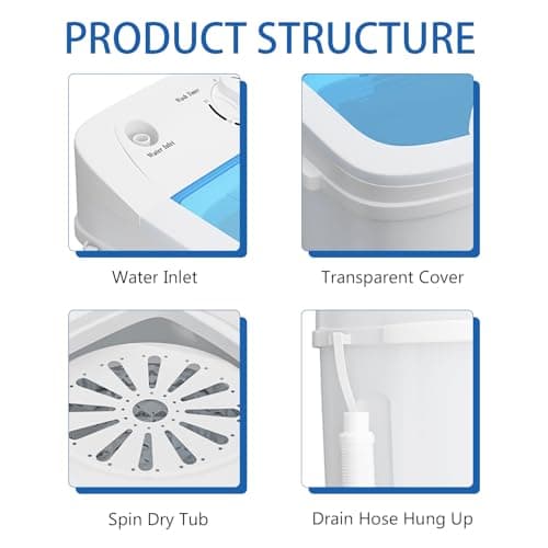 DOGHLY Portable Washer and Dryer Combo Set, 32 lbs Portable Clothes Dryers, 5 Drying Modes, 18 lbs Fully Automatic Washing Machine, Compact Washer and Dryer for Apartment, RV, Dorm