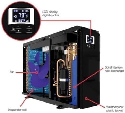 Raypak Crosswind 30i 28,000BTU Heat/Cool Electric Pool Heat Pump 208/230V Hard Wire - Not Plug-in - Inverter Technology, WiFi Capable, Above Ground & In Ground Pools and spas -Heater and Chiller