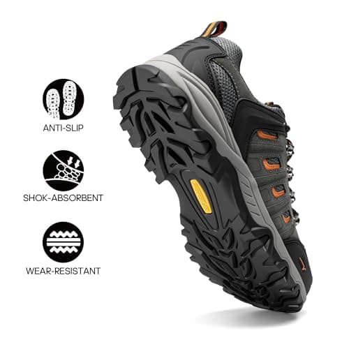 NORTIV 8 Men's Waterproof Hiking Shoes Leather Low-Top Hiking Shoes for Outdoor Trailing Trekking Camping Walking