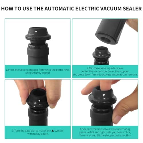 CIRCLE JOY Rechargeable Wine Opener Electric Wine Bottle Opener 7-in-1 Wine Gift Set with Electric Vacuum Pump, Charging Station, Foil Cutter, Wine Aerator Pourer and 2 Wine Stoppers