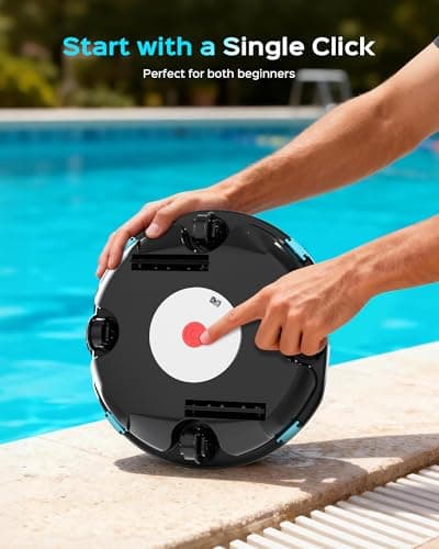 (2026 Upgrade) Cordless Robotic Pool Cleaner, Lasts 80 Min, Automatic Vacuum for Above-Ground Pools up to 650 Sq.ft, Portable, Self-Parking, Transparent Green