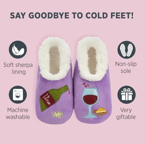 Snoozies Wine Slipper Socks for Women B08HCLL1LT