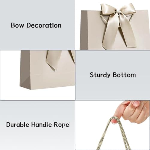 JMANNI Gift Bag, 1PCS Gift Bags Large with Ribbon and 1 Greeting Cards 2 Tissue Paper, Portable Paper Gift Bag with Handles, Birthday Gift Bags,Present Bags for Wedding Party Mothers Day