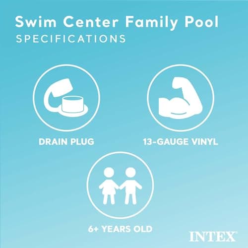 Intex 57181EP Swim Center Inflatable Family Pool: 159 Gallon Capacity – 90" x 60" x 19" – Color May Vary