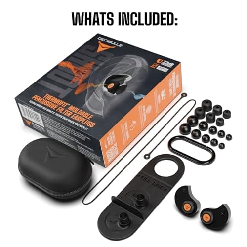 Decibullz Percussive Moldable Earplugs for Hunting & Shooting, Gun Range Hearing Protection for Shooters, Reusable Ear Plugs for Shooting Range