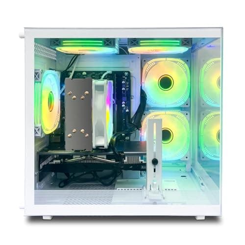 suevery Desktop Computers,32G RAM,1TB NVMe SSD,Core i5-12400F,RTX 3050 6G,Prebuilt Gaming PC,Tower Computer Gamer,Work,VR,4K,Home and Business WiFi 6 White